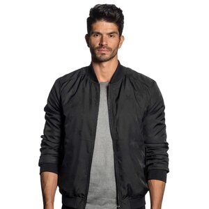 Black Jacquard Stars Bomber Jacket New York 3